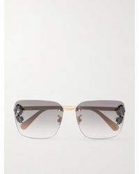 Dior - Dior Clover S2U Square-Frame-Tone Sunglasses - Lyst