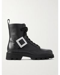 Roger Vivier - Viv Rangers 40 Buckled Leather Ankle Boots - Lyst