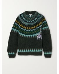 Loewe - Suna Fujita Pullover Aus Einer Mohairmischung Mit Fair-Isle-Muster Und Stickereien - Lyst