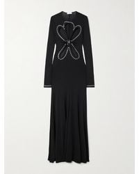 Rabanne - Studded Cutout Jersey Maxi Dress - Lyst