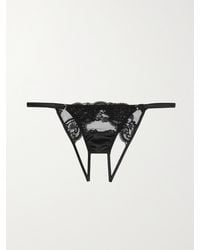 Coco De Mer - Seraphine Satin-Trimmed Silk-Blend Lace Briefs - Lyst