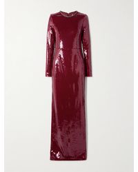 Rebecca Vallance - Nero Robe Aus Stretch-Mesh Mit Pailletten Und Kristallen - Lyst