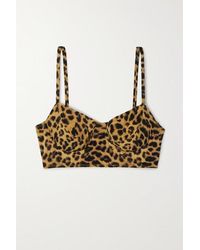 Norma Kamali Bikini-oberteil Mit Bügeln Und Leopardenprint - Braun