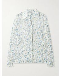 Loewe - Embroidered Floral-Print Crepe Shirt - Lyst