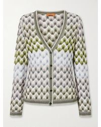 Missoni - Striped Metallic Crochet-Knit Cardigan - Lyst