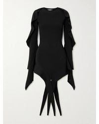Mugler - Asymmetric Stretch-Knit Mini Dress - Lyst