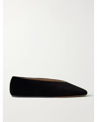 Le Monde Beryl - Olympia Cotton-Velvet Flats - Lyst