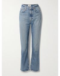 Agolde - High Rise Stovepipe Frayed Straight-Leg Organic Jeans - Lyst