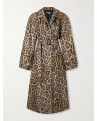Stella McCartney - Belted Leopard-Print Recycled-Shell Trench Coat - Lyst