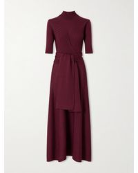 Violante Nessi - Takashi Tie-Detailed Ribbed Merino Wool Midi Dress - Lyst