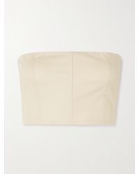 The Row - Hilde Strapless Cropped Cotton-Poplin Bustier Top - Lyst