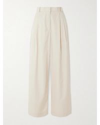 Rohe - Pleated Cotton Wide-Leg Pants - Lyst