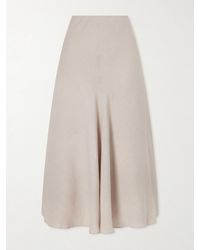 Brunello Cucinelli - Linen Midi Skirt - Lyst