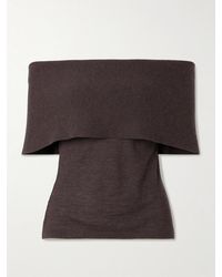 arch4 - Monroe Off-The-Shoulder Organic Cashmere Top - Lyst