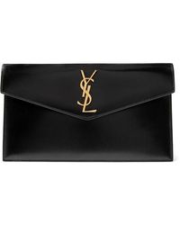 Saint Laurent Pochette En Cuir Uptown - Noir
