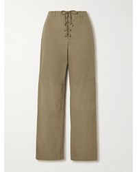 Fortela - Hose Mit Geradem Bein Aus Beschichteter Baumwolle Mit Kordeln - Lyst
