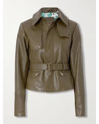 Burberry - Belted Leather Jacket - Lyst