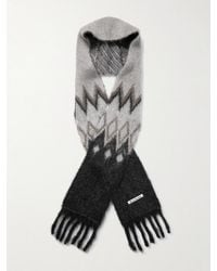 Acne Studios - Écharpe À Capuche En Jacquard De Mohair Et Laine Mélangés À Franges - Lyst