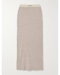 Loewe - Cotton And Wool-Blend Jersey Midi Skirt - Lyst
