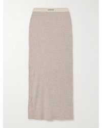 Loewe - Cotton And Wool-Blend Jersey Midi Skirt - Lyst
