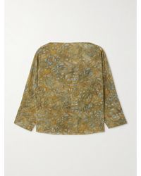 Cortana - Printed Silk-Crepe Top - Lyst
