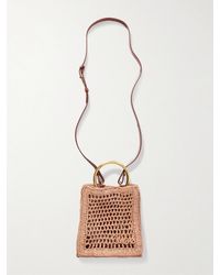 Chloé - Summer Banana Small Leather-Trimmed Woven Raffia Tote Bag - Lyst