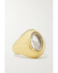 Moritz Glik - Dedinho 18-karat Gold, Sapphire Crystal And Diamond Signet Ring - Lyst