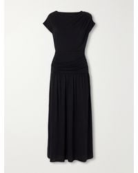 La Ligne - Milla Draped Cotton-Blend Jersey Maxi Dress - Lyst
