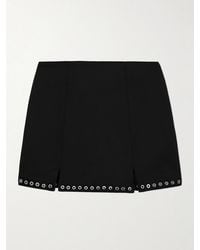 Ludovic de Saint Sernin - Lisette Paneled Eyelet-Embellished Cotton-Blend Twill Mini Skirt - Lyst