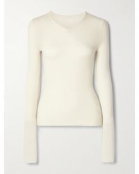 KHAITE - Tania Ribbed Wool-Blend Top - Lyst