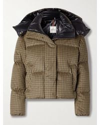 Moncler - Quierzy Daunenjacke Aus Twill Mit Hahnentrittmuster Und Kapuze - Lyst