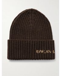 Ruslan Baginskiy - Beanie Aus Gerippter Merinowolle Mit Stickerei - Lyst