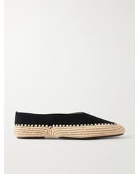 Gabriela Hearst - Strength Suede And Raffia Flat - Lyst