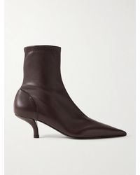 TOTEME - The Heeled Sock Leather Ankle Boots - Lyst