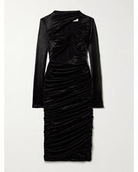 Isabel Marant - Rayana Cutout Gathered Metallic Hammered Silk-Blend Satin Midi Dress - Lyst