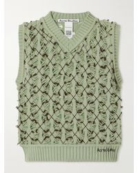 Acne Studios - Laddered-Argyle Open-Knit Wool-Blend Vest - Lyst