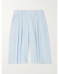 Frankie Shop - Short En Crêpe De Chine À Rayures Et À Plis Vivian - Lyst