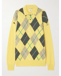 JW Anderson - Pringle Argyle Wool Polo Sweater - Lyst