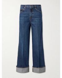 FRAME - The Cuffed Wide Halbhohe Jeans Mit Weitem Bein - Lyst