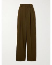 Petar Petrov - Evidence Pleated Wool-Blend Twill Wide-Leg Pants - Lyst