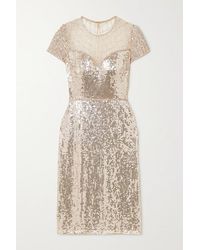 Jenny Packham Delphine Midikleid Aus Tüll Mit Pailletten Und Verzierungen - Mettallic