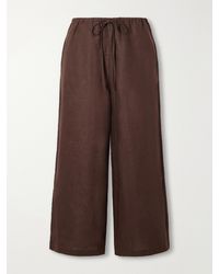 STAUD - Mateo Linen Mid-Rise Wide-Leg Pants - Lyst