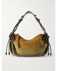 Isabel Marant - Maia Leather-Trimmed Patchwork Suede Shoulder Bag - Lyst