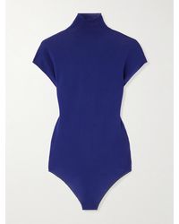 Alaïa - Turtleneck Wool-Blend Jersey Bodysuit - Lyst