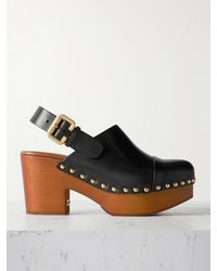 Chloé - Jeannette Studded Leather Slingback Platform Clogs - Lyst
