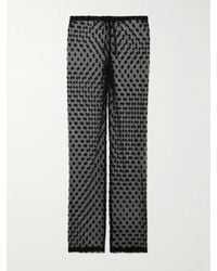 Dries Van Noten - Polka-Dot Cotton-Blend Mesh Wide-Leg Pants - Lyst