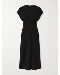 Anine Bing - Zadig Gathered Crepe Midi Dress - Lyst
