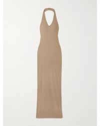 ÉTERNE - Neckholder-Maxikleid Aus Geripptem Jersey - Lyst