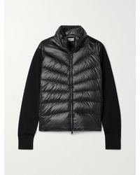 Moncler - Ribbed Wool And Quilted Shell Down Jacket - Lyst
