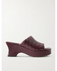 Bottega Veneta - Rosita Intrecciato Leather Wedge Mules - Lyst